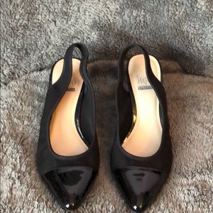 Kitten heel sling backs